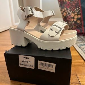 WHITE PLATFORM SANDALS